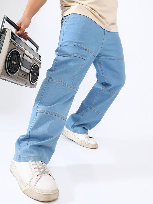 Panel Patch Pocket Denim Jeans