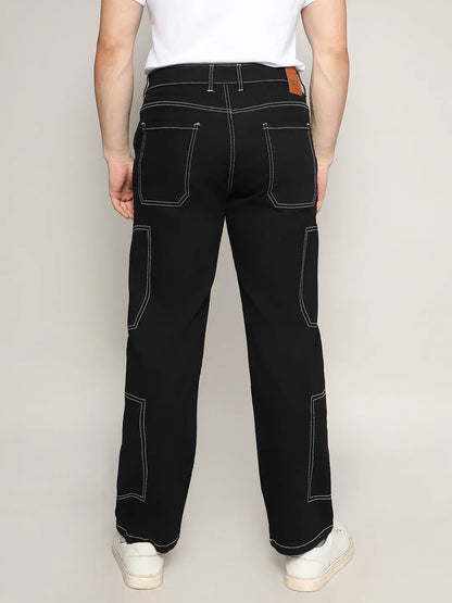 Contrast Stitched Denim Jeans