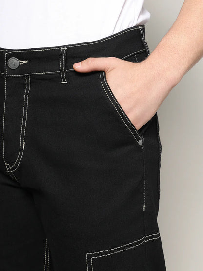Contrast Stitched Denim Jeans
