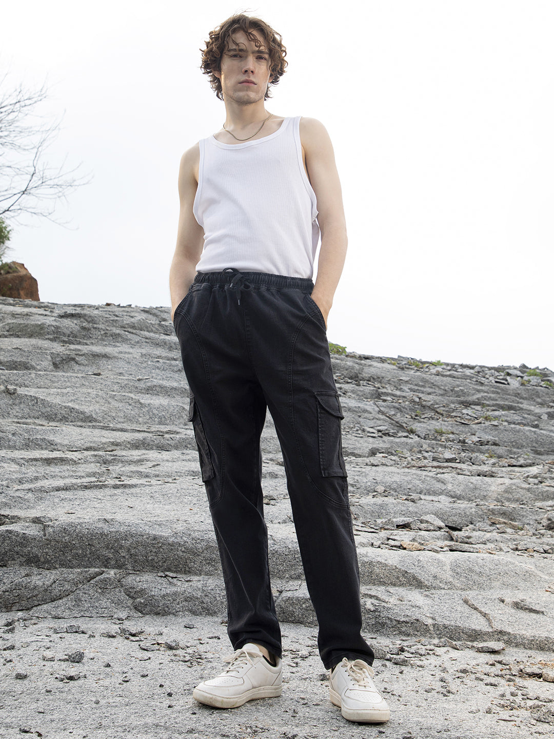 Straight-Fit Utility Denim Jeans