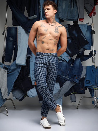 Houndstooth Denim Jeans