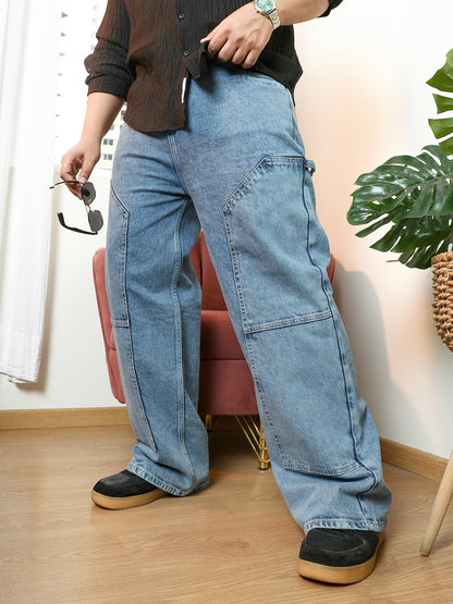 Panelled Straight-Fit Denim Jeans