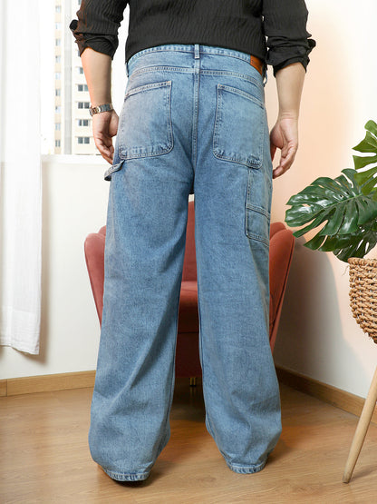 Panelled Straight-Fit Denim Jeans