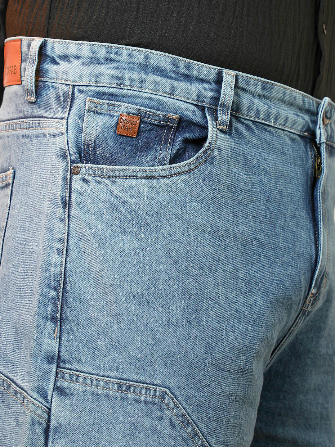 Panelled Straight-Fit Denim Jeans