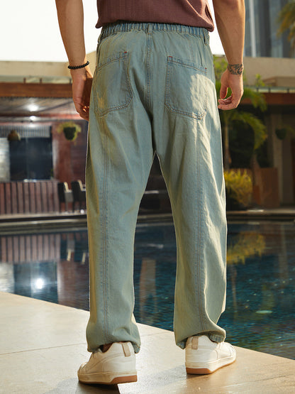 Light-Wash Straight-Fit Denim Jeans