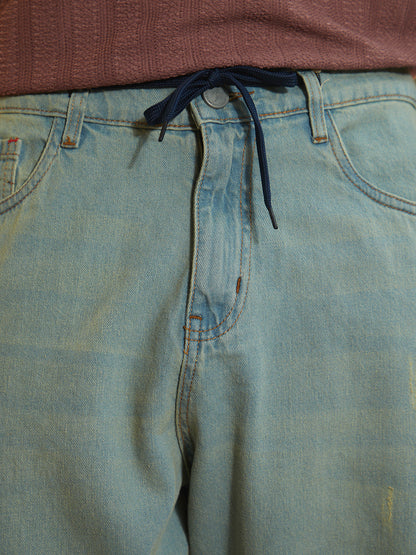 Light-Wash Straight-Fit Denim Jeans
