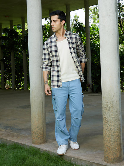 Straight-Leg Parachute Denim Jeans