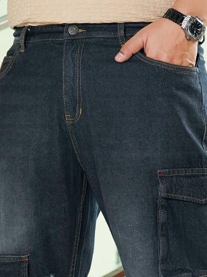 Washed Straight-Leg Denim Jeans