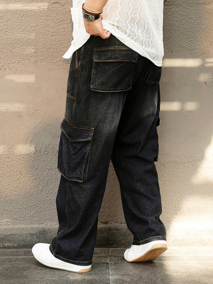 Washed Carpenter-Utility Denim Jeans