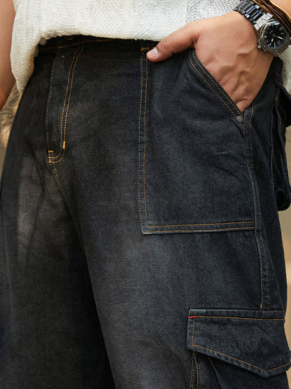 Washed Carpenter-Utility Denim Jeans