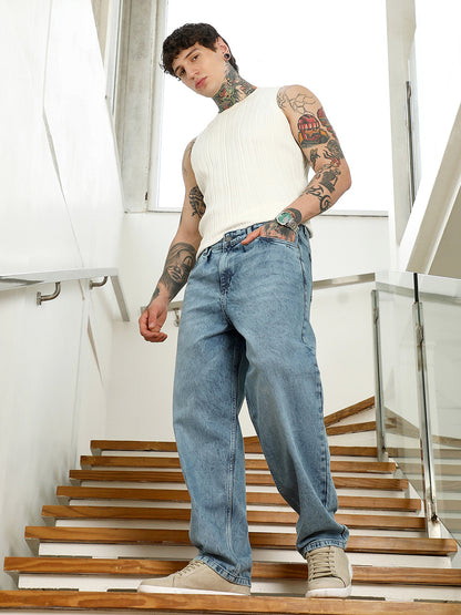 Relaxed Fit Blue Jeans