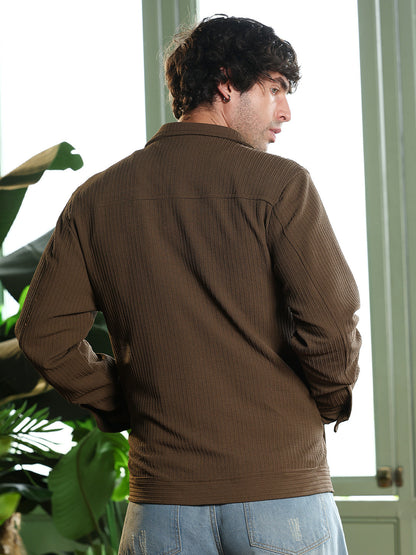 Crease-Tactile Panelled Jacket