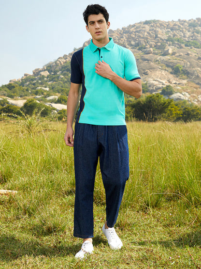 Panel-Block Polo Shirt