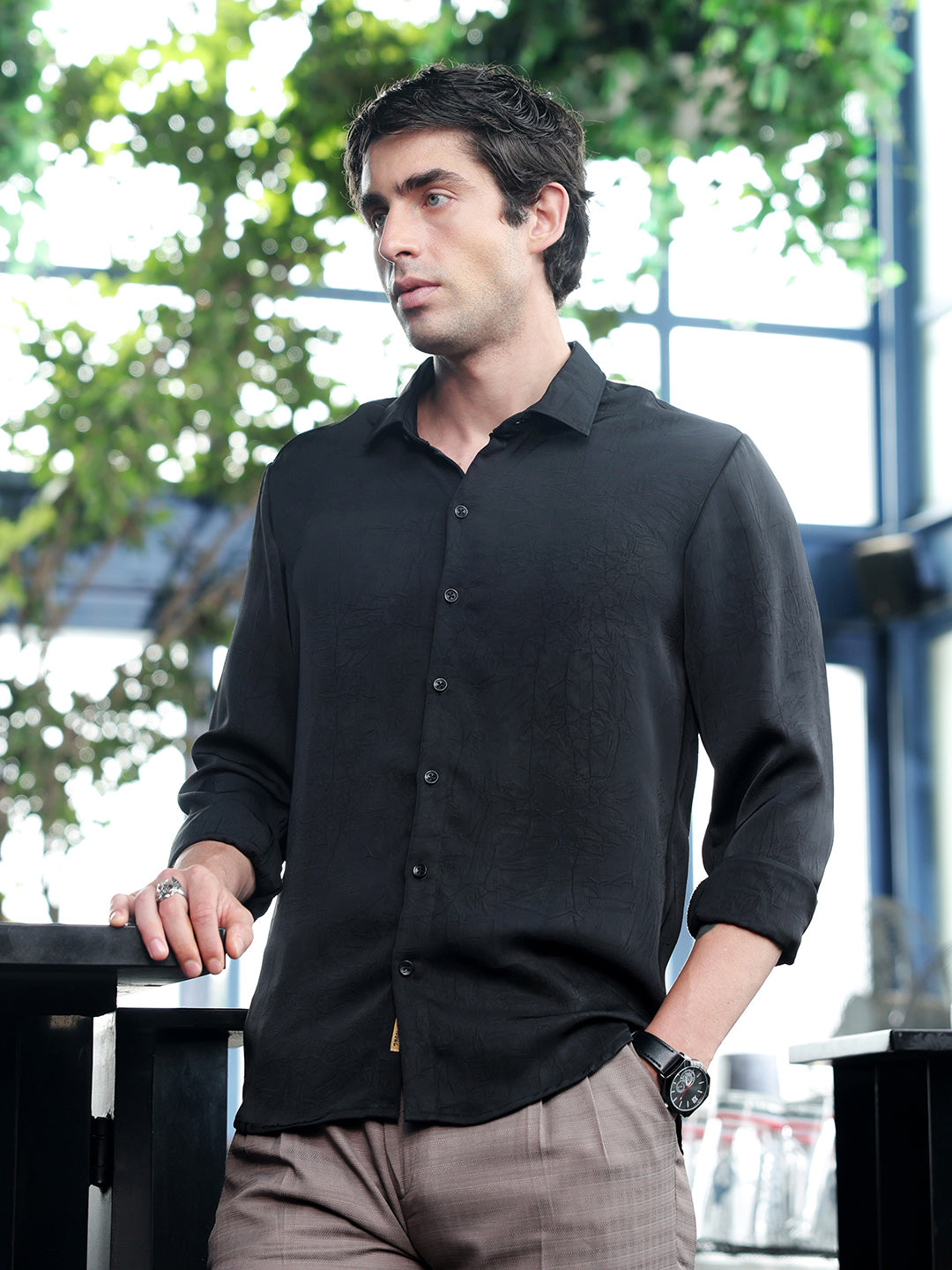 Solid Crushed Shirt