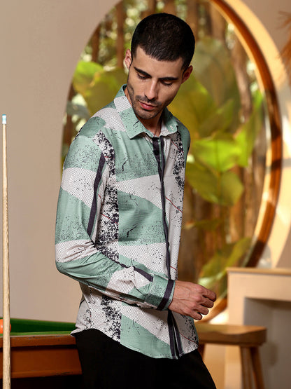 Abstract Print Full Sleeve Casual Shirt