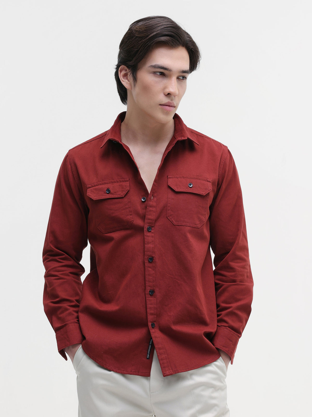 Twill Flap Pocket Regular Fit Shirt