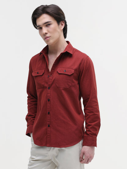 Twill Flap Pocket Regular Fit Shirt