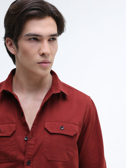 Twill Flap Pocket Regular Fit Shirt