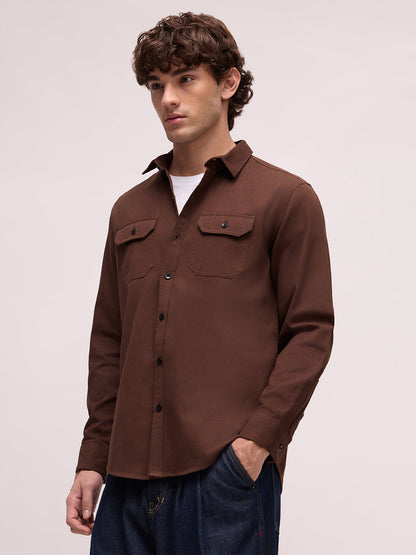 Men's Twill Solid Regular Fit Shirt