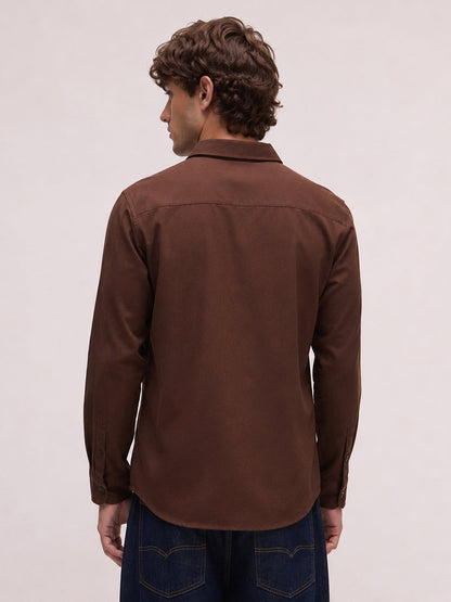 Men's Twill Solid Regular Fit Shirt