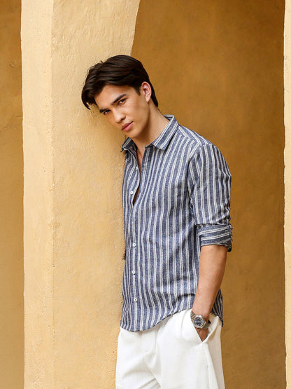 Men's Shirt Poly Cotton Yarn Dyed Stripes