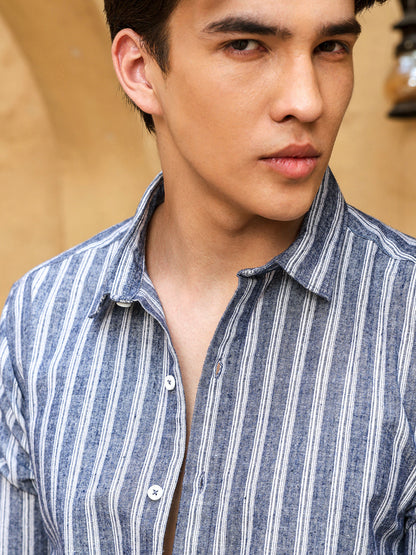 Men's Shirt Poly Cotton Yarn Dyed Stripes