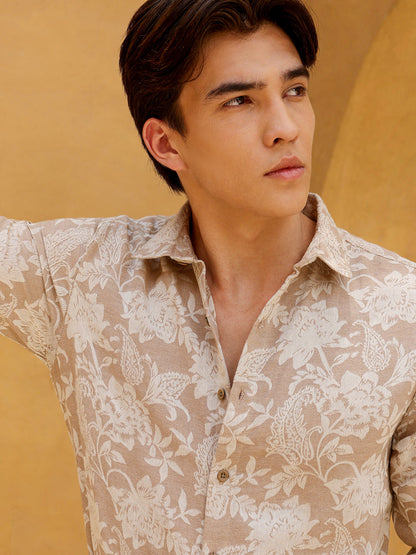 Men's Shirt Cotton All Over Print