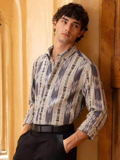 Jacquard Button-Down Regular Fit Shirt