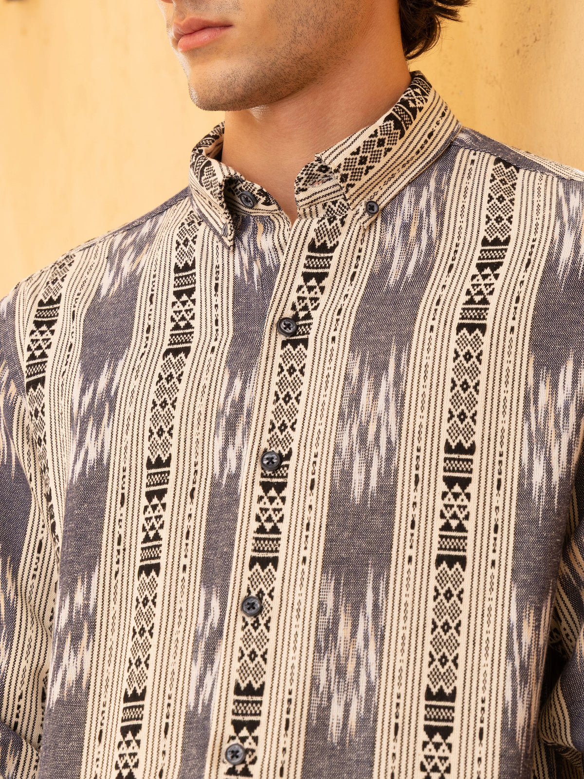 Jacquard Button-Down Regular Fit Shirt