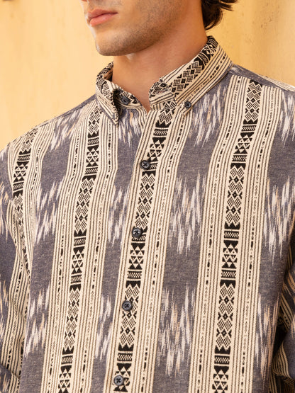 Jacquard Button-Down Regular Fit Shirt