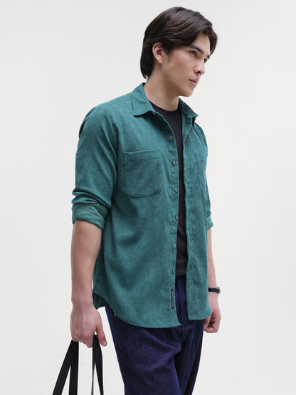 Patch Pocket Corduroy Regular Fit Shirt