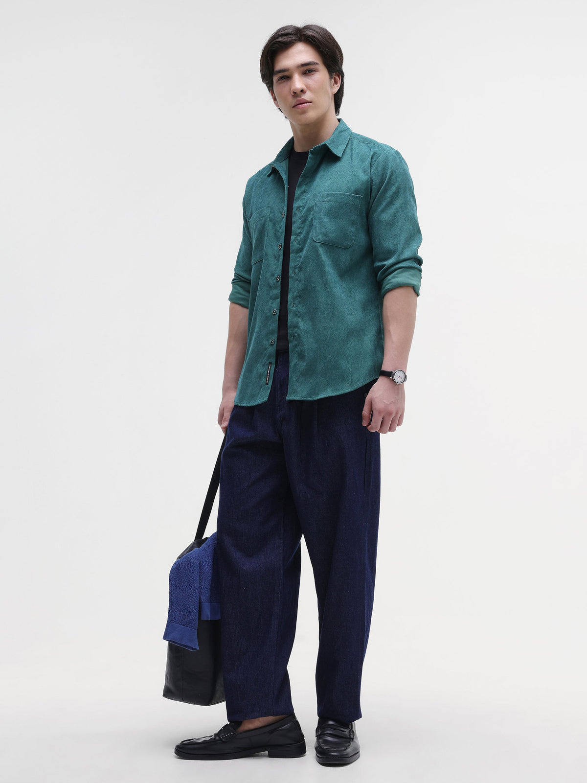 Patch Pocket Corduroy Regular Fit Shirt