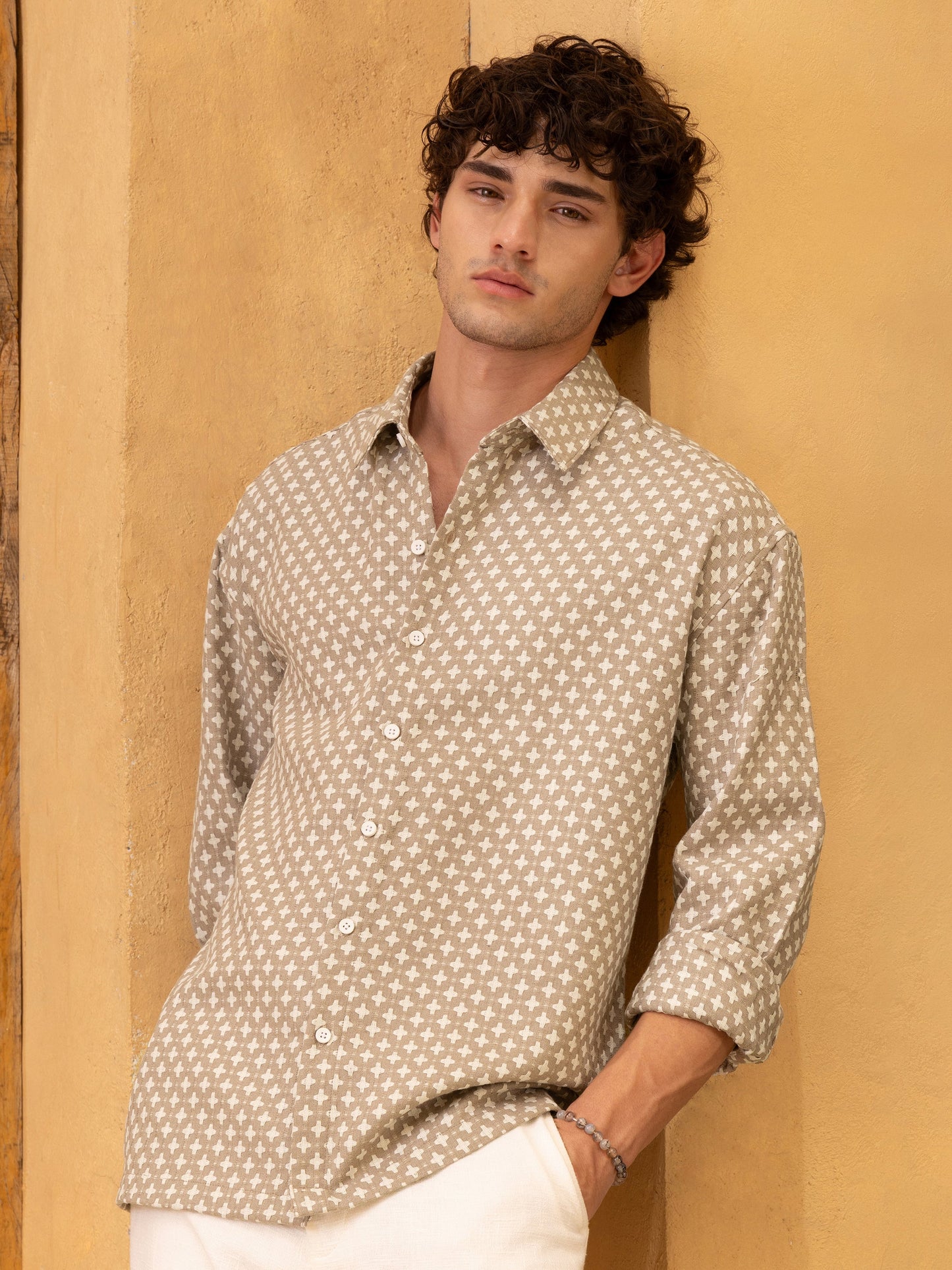 Yarn Dyed Jacquard Regular Fit Shirt