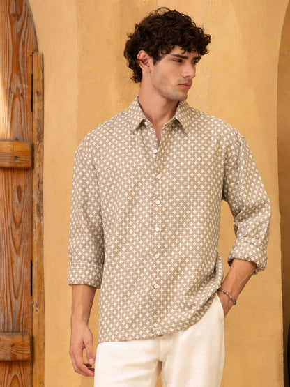 Yarn Dyed Jacquard Regular Fit Shirt
