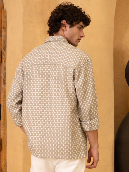 Yarn Dyed Jacquard Regular Fit Shirt
