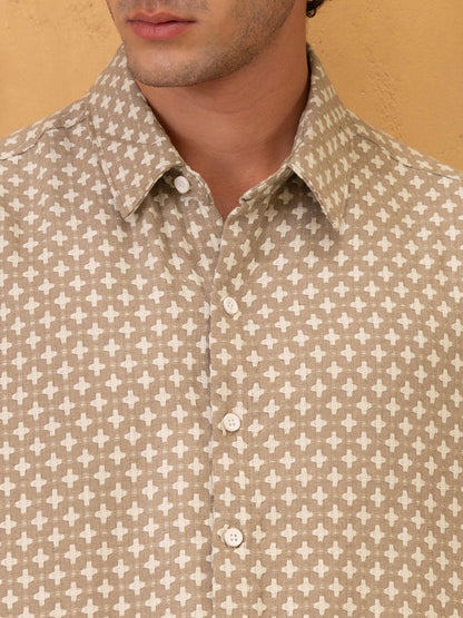 Yarn Dyed Jacquard Regular Fit Shirt