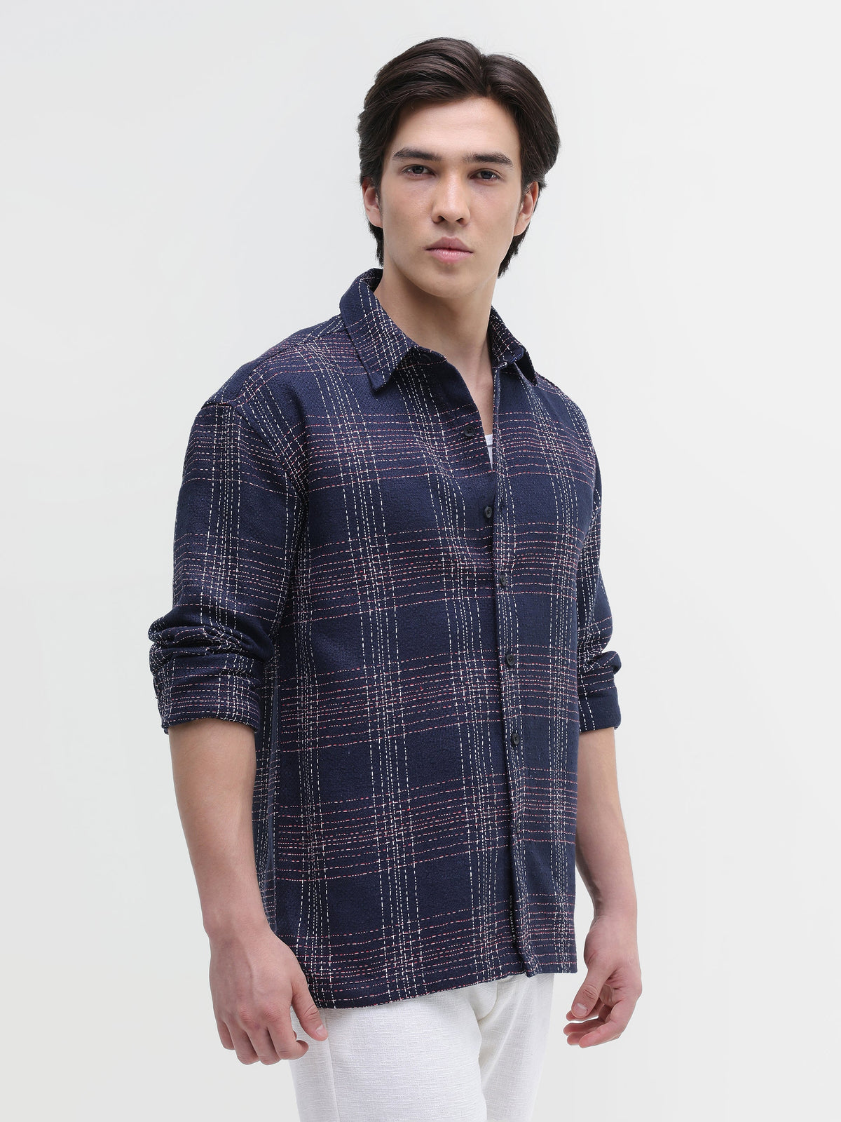 Yarn Dyed Check Oversized Fit Shirt