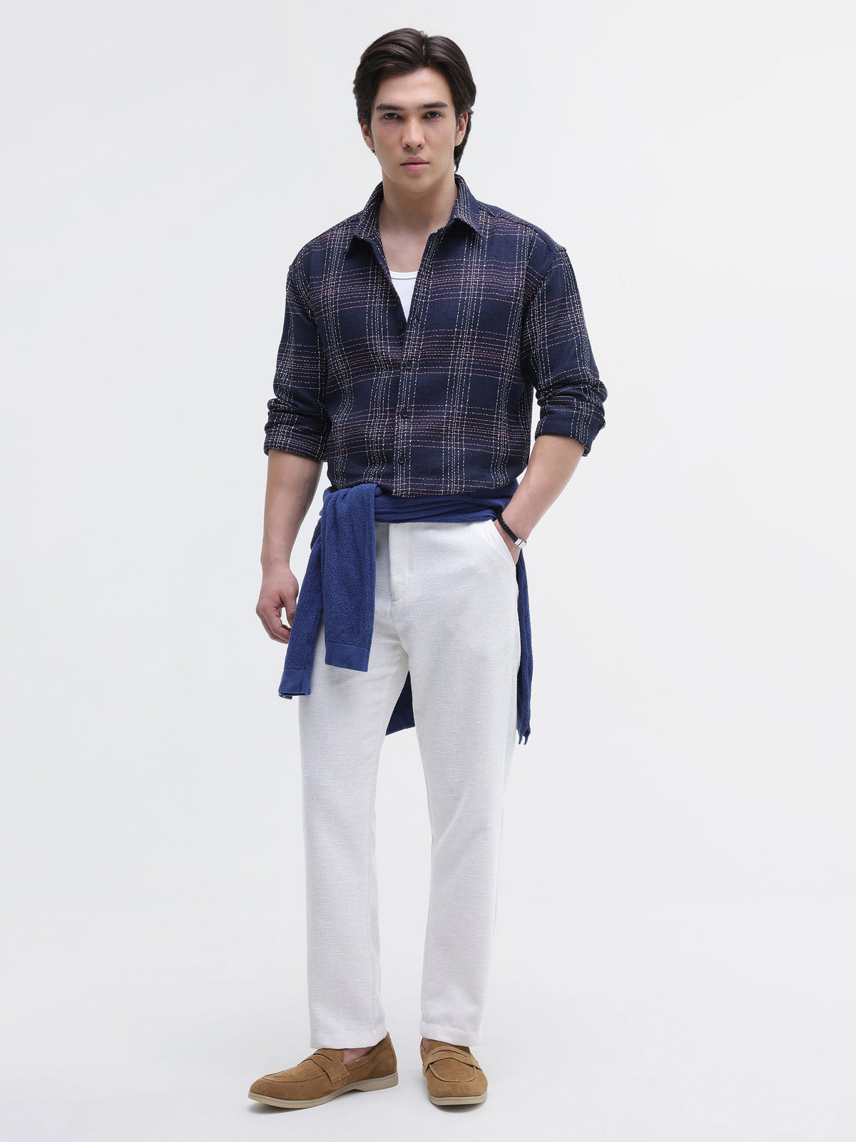 Yarn Dyed Check Oversized Fit Shirt