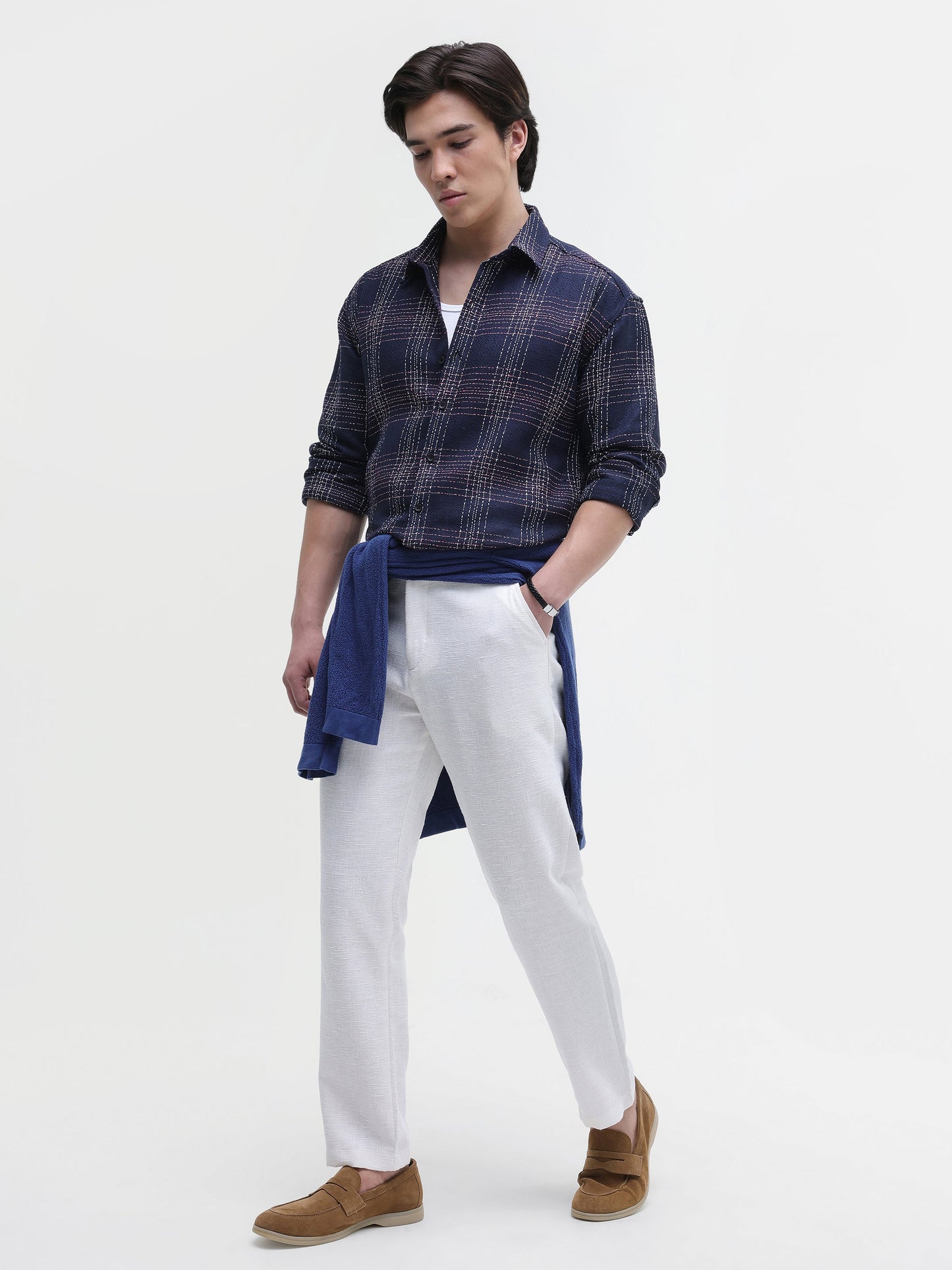 Yarn Dyed Check Oversized Fit Shirt