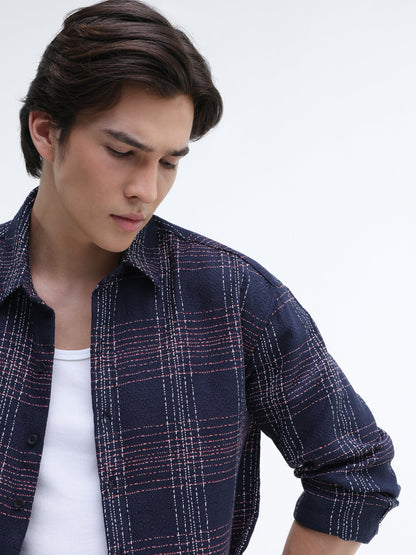 Yarn Dyed Check Oversized Fit Shirt