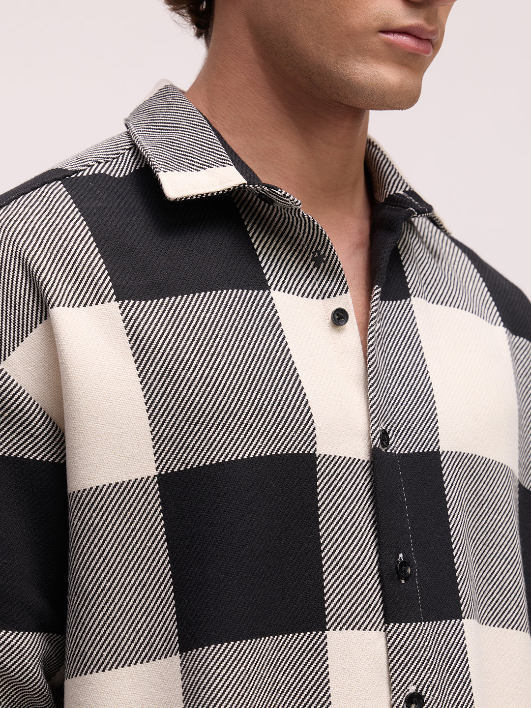 Men's Yarn Dyed Checks Oversized Fit Shirt