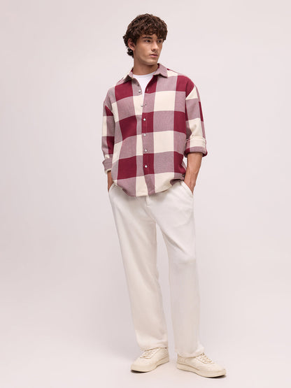 Men's Yarn Dyed Checks Oversized Fit Shirt