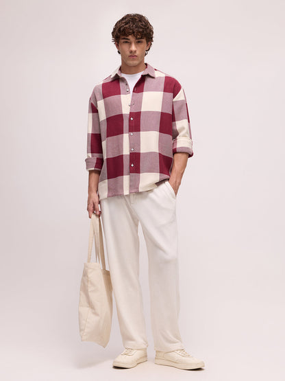 Men's Yarn Dyed Checks Oversized Fit Shirt