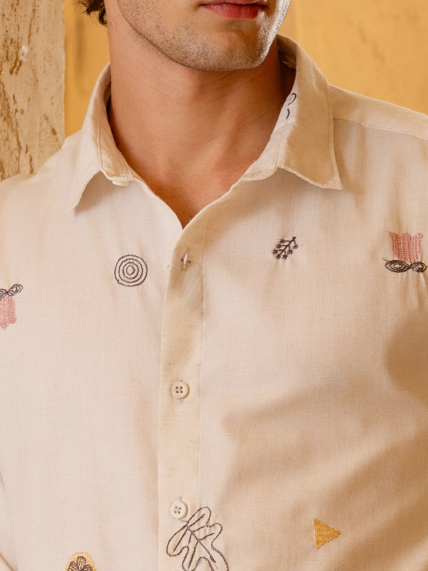 All Over Embroidered Regular Fit Shirt