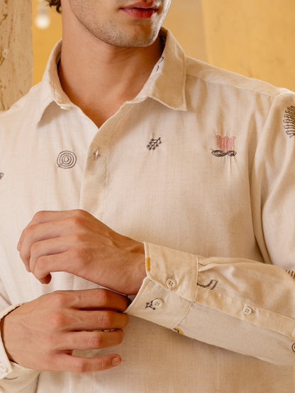 All Over Embroidered Regular Fit Shirt