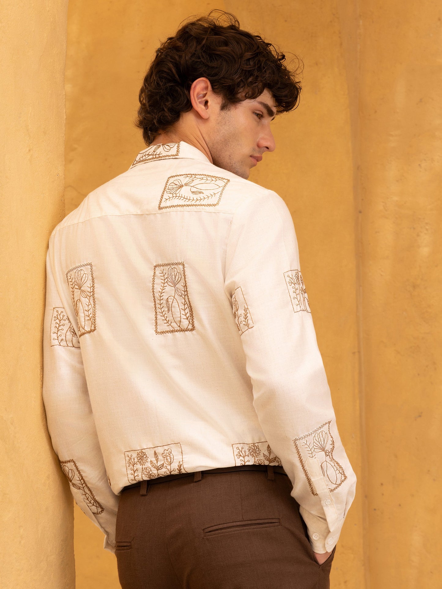 All Over Embroidered Regular Fit Shirt