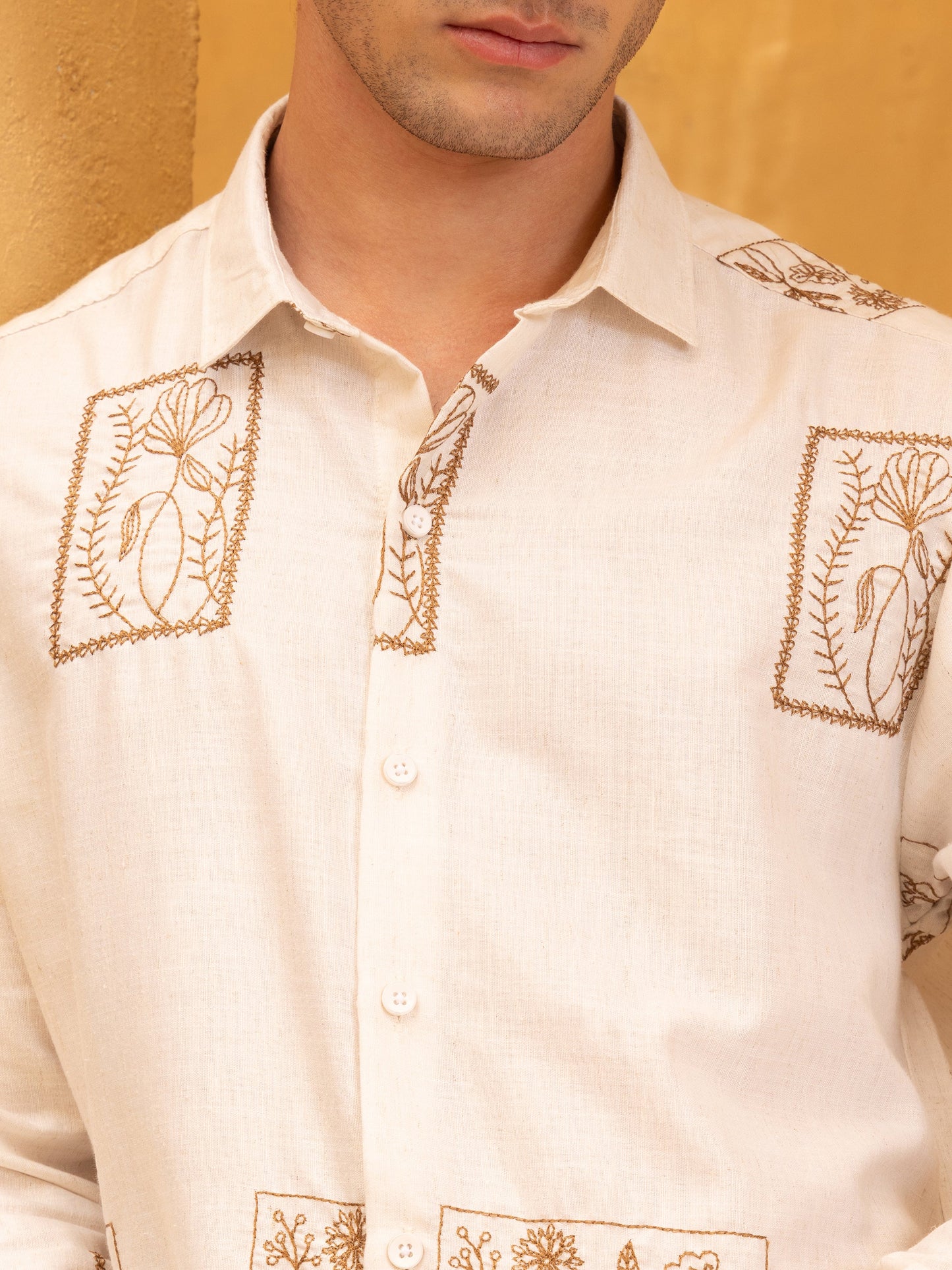 All Over Embroidered Regular Fit Shirt
