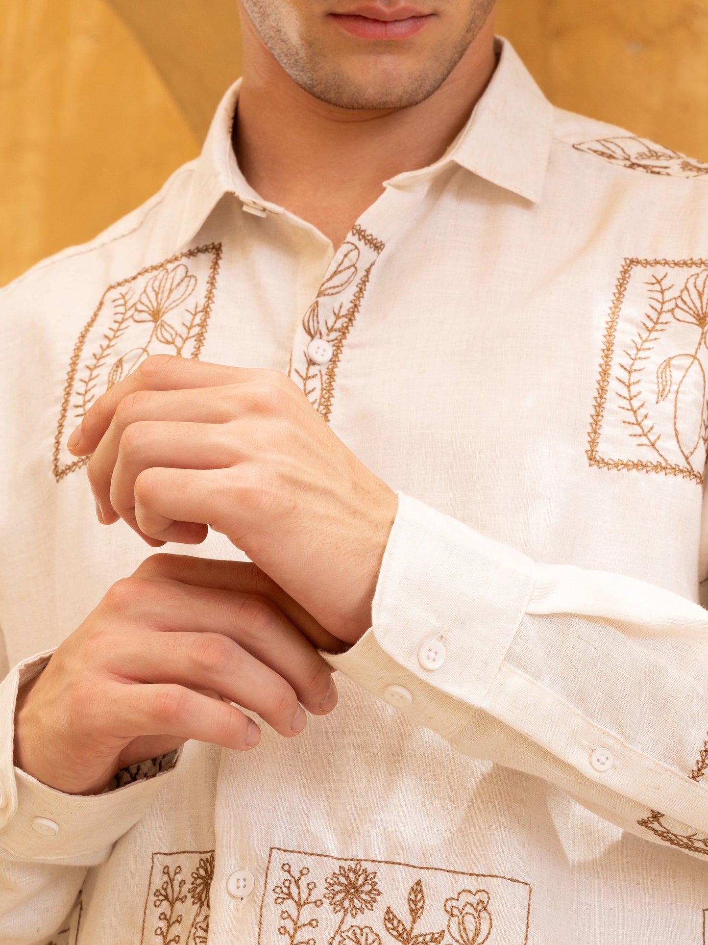 All Over Embroidered Regular Fit Shirt