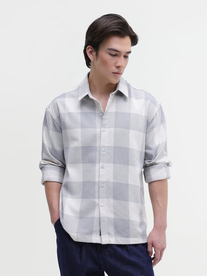 Yarn-Dyed Plaid Oversized Fit Shirt