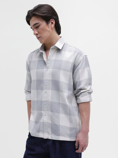 Yarn-Dyed Plaid Oversized Fit Shirt
